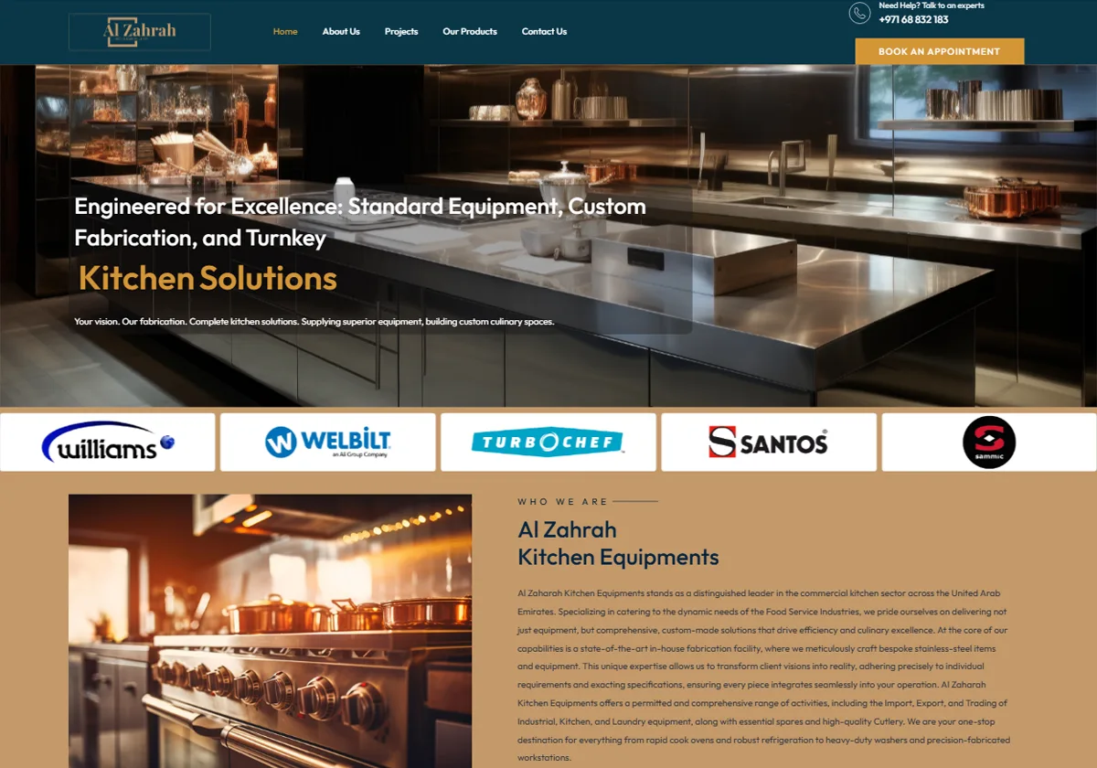 Al Zahrah Kitchen website