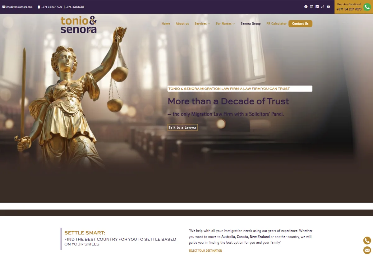 Tonio & Senora website